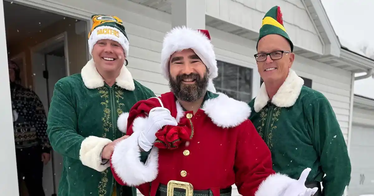 Jason Kelce Dresses as Santa Claus and Brings Christmas Spirit